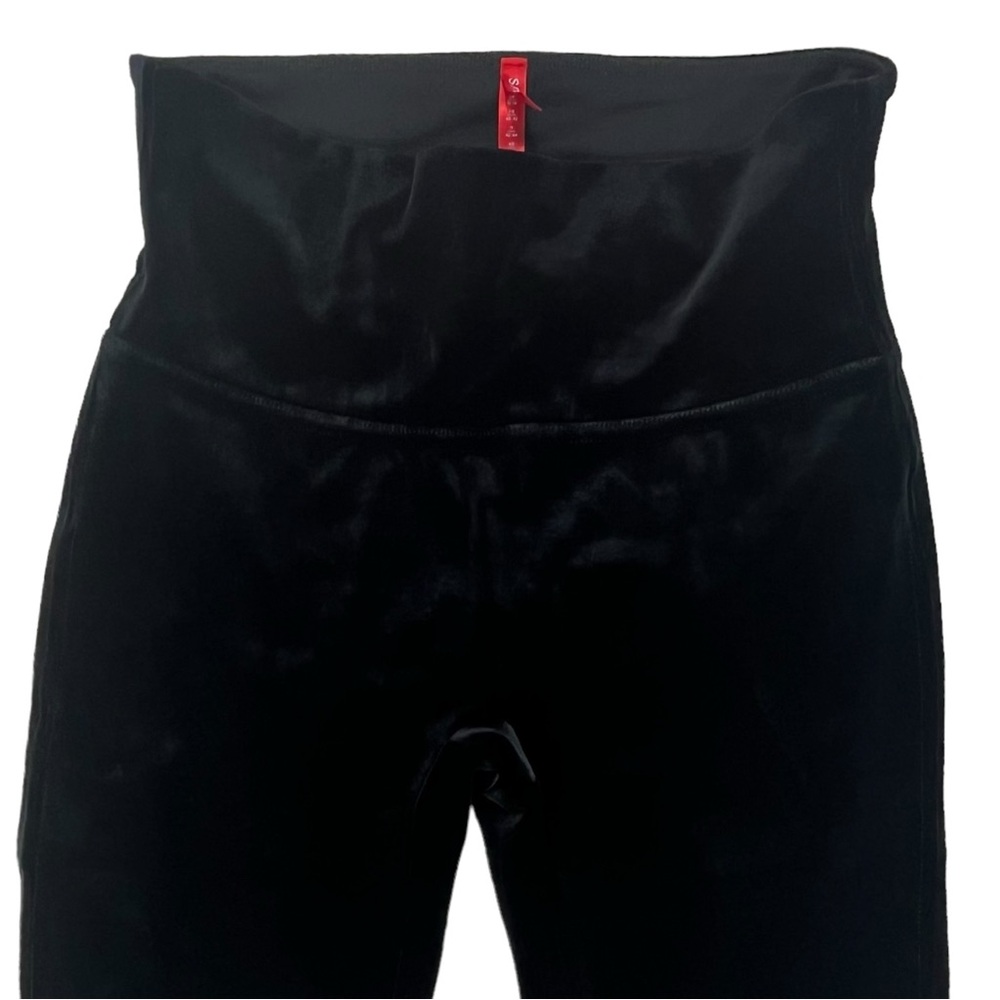 Spanx | Women Medium | Black Velvet High Waisted Sculpting Leggings - Picture 3 of 8